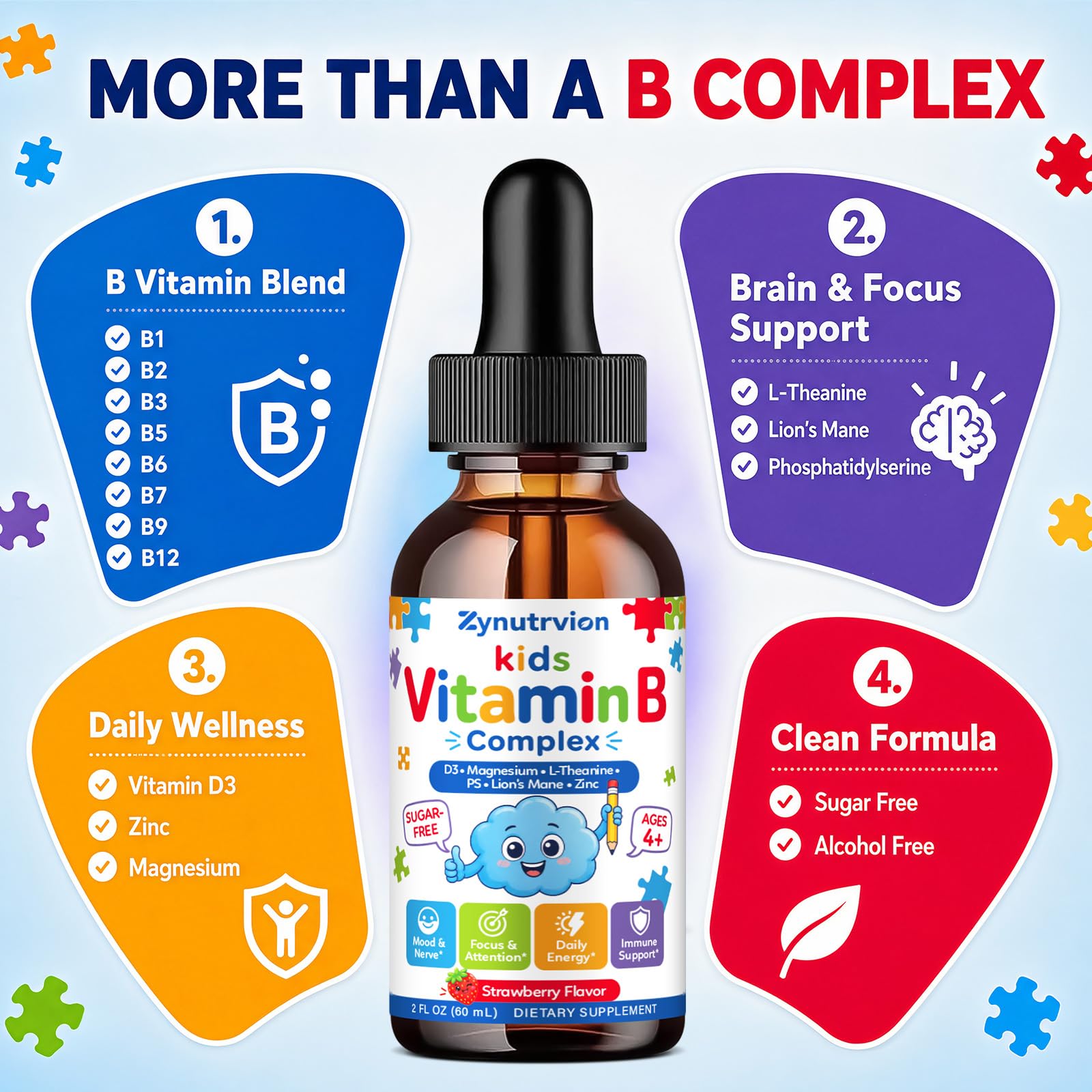 Kids Methylated Vitamin B Complex Liquid Drops, B12 5-MTHF, Sugar Free — Amazon image 3