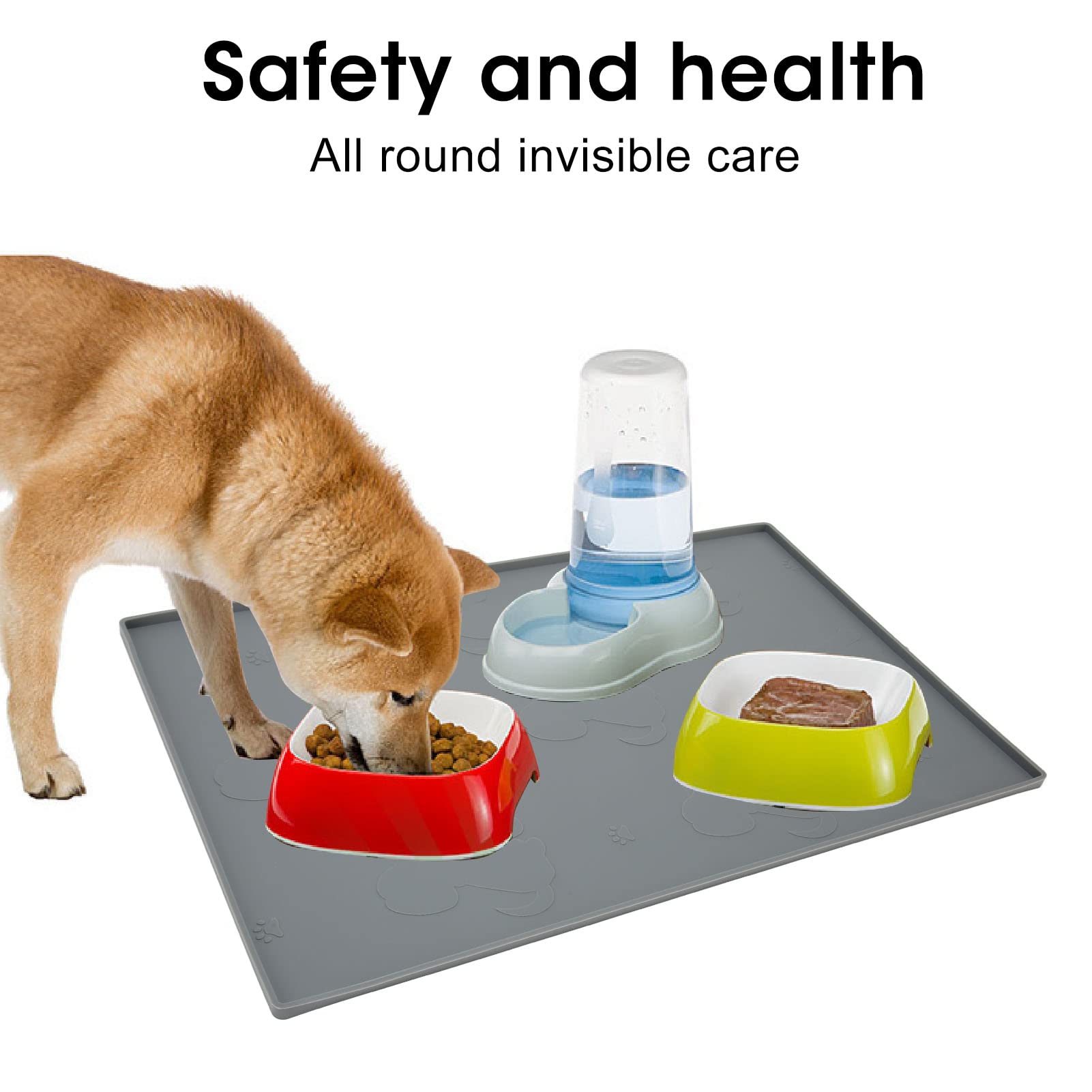 Silikon Futtermatte Für Katzen & Hunde – Wasserdicht, Mit Erhöhtem Rand, 45x30 Cm, Leicht Zu Reinigen