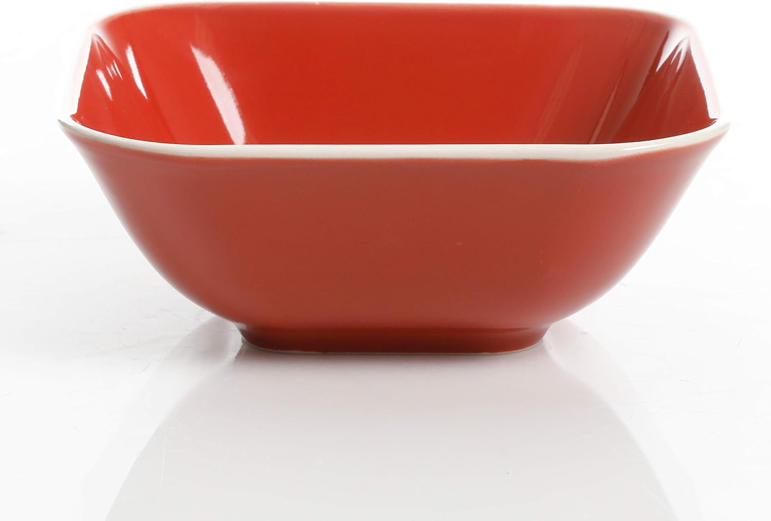  | Gibson Overseas, Inc. Gibson Home Dance Dinnerware Set Soft Square Stoneware (16 Piece), Red, 16pc: Dinnerware Sets