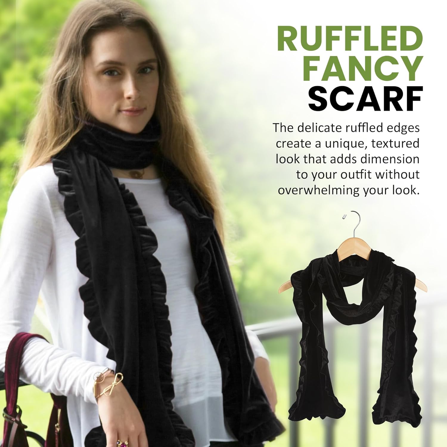 Pavilion Gift Company womens Ruffled Scarf - Image 7