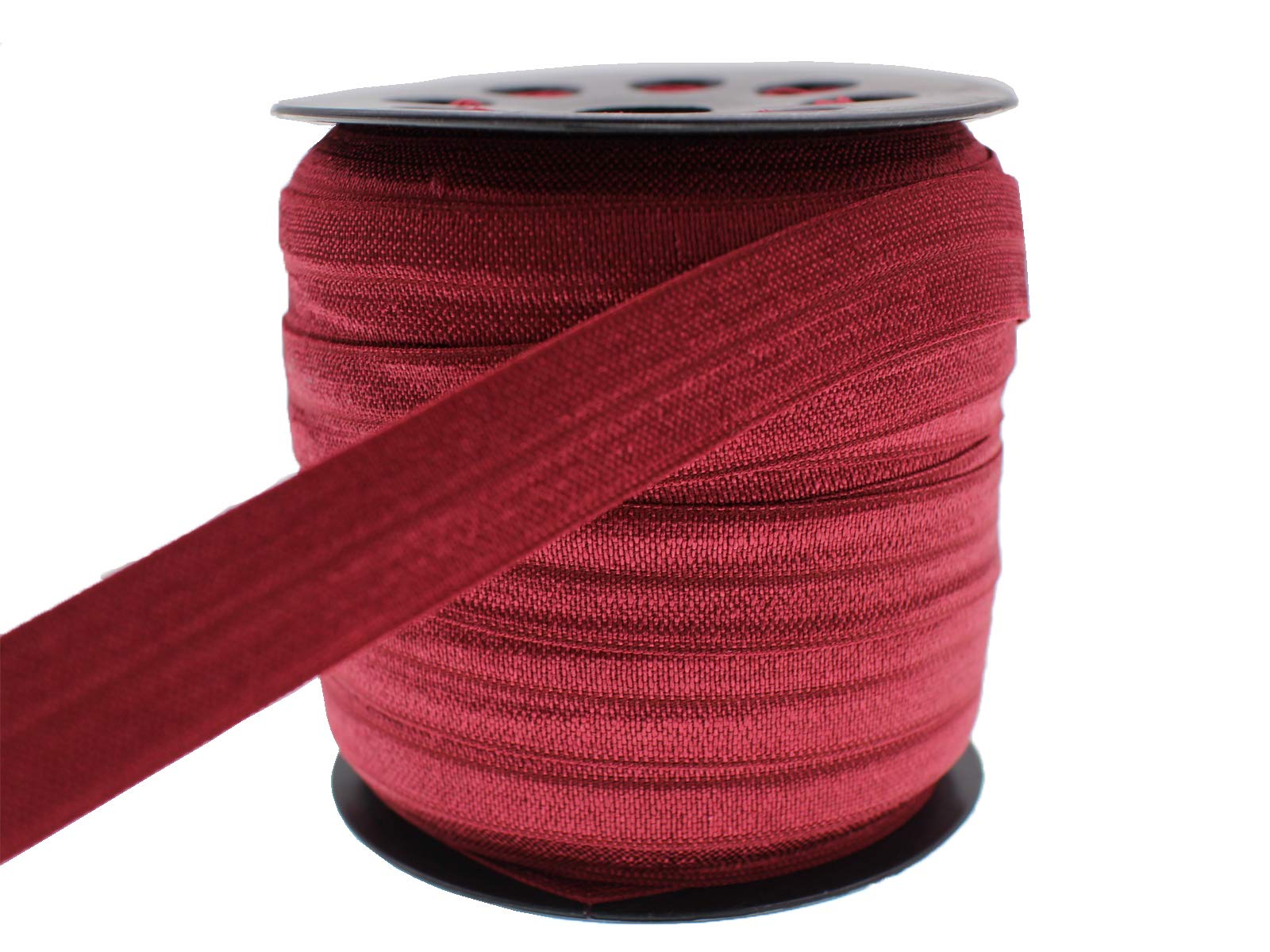 JESEP 40 Yards 5/8'' 1.5CM Fold Over Elastic (FOE)-Environmental Band#7 (Maroon)