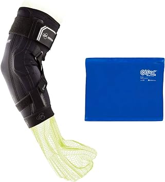 DonJoy Performance Bionic II Elbow Support Brace Choose Your Size and Chattanooga ColPac Reusable Gel Ice Pack Cold Therapy - Blue Vinyl - Standard - 11 in x 14 in - Value Bundle