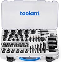 Vista 1 de toolant Kit extractor de pernos de impacto de 46 piezas, kit de herramientas de llave para quitar pernos y tuercas, extractor de pernos despojados