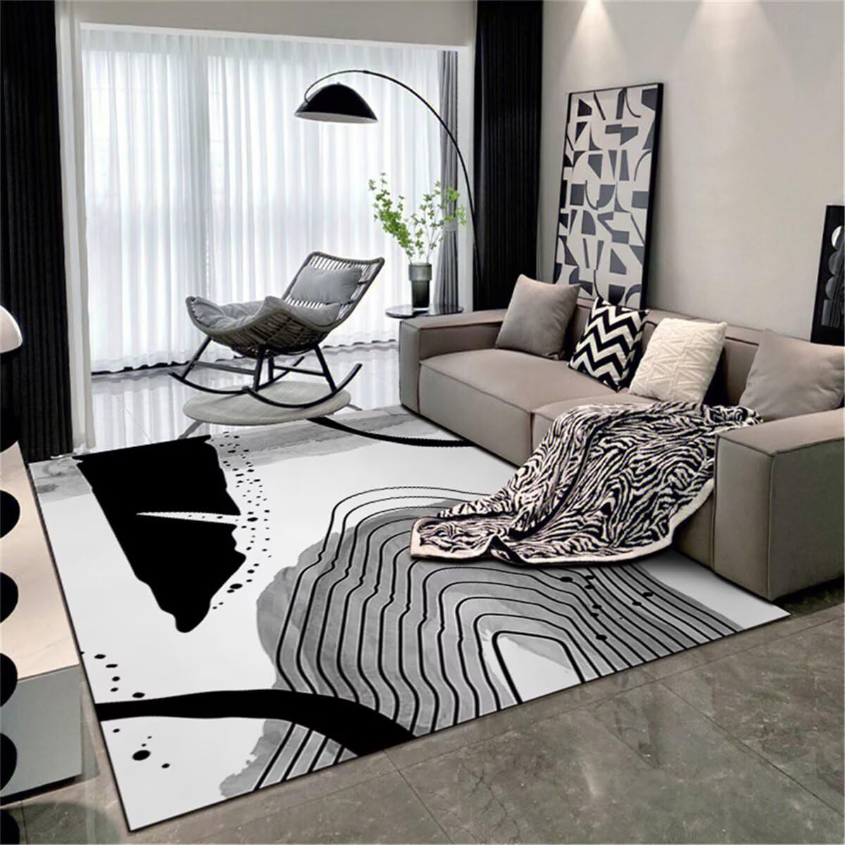 Tapis moderne style moderne 180x250cm aux finitions soignées pour l'intérieur