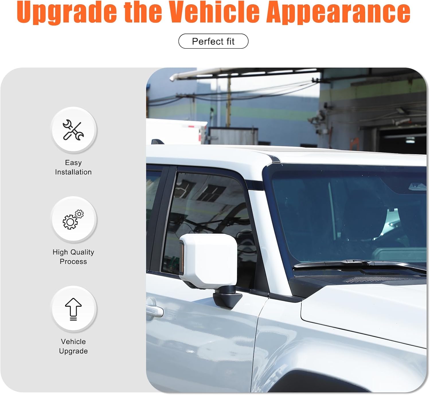 A-Pillar Front Molding Windshield Outer Trim Cover Compatible with Toyota Land Cruiser Prado 250 J250 LC250 2024 2025 Accessories, Front Windshield A Pillar Trim Cover (Bright Black)