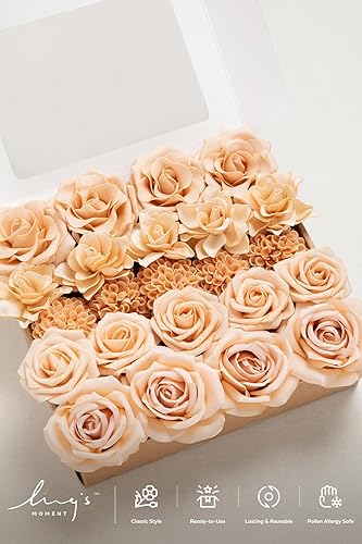 Miniatura 111 de Ling's moment - Juego de flores artificiales para manualidades, ramos de boda, centros de mesa, arreglos de novia, fiestas y decoración del hogar