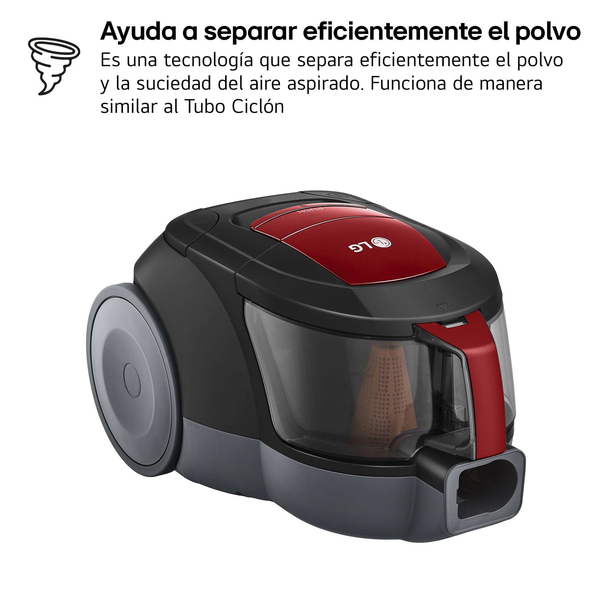 LG VC5506NHTCR Aspirapolvere senza sacchetto 650 W, Sistema Ciclonico Elipse, Aspirapolvere Tubo Telescopico, Regolazione Potenza, Serbatoio 1,1 L, Speciale Animali domestici + Tappeti-Pavimenti,