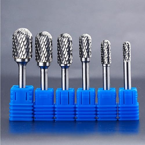 Miniatura 7 de 1 lima rotativa de carburo de tungsteno SC-6 de 611 pulgadas  0.551in, con forma de bola de cilindro de vástago de 14 pulgadas (0.236in), lima