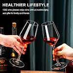 AMYOOLE Red Wine Glasses Set of 4,15 oz Lead-Free Crystal Clear Wine Glass, Hand-Blown Italian White Wine Glass, Great Gift Packaging
