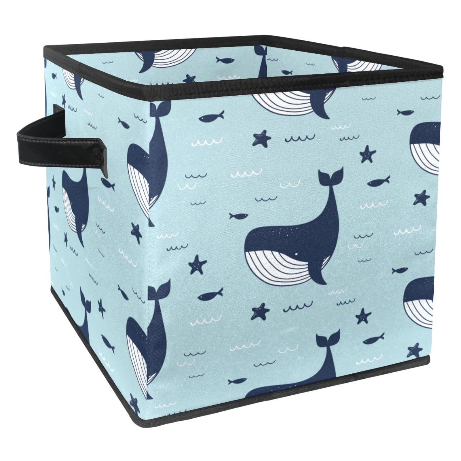 Boîte de rangement pliable en tissu cube avec poignées pour maison