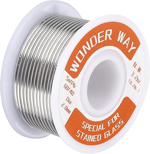 Wonderway Sn60Pb40 Tin Lead Solder Wire For Stained GlassCopper Pipe RepairingArtware 183 Melting Point No Flux Welding Soldering Tin 32oz