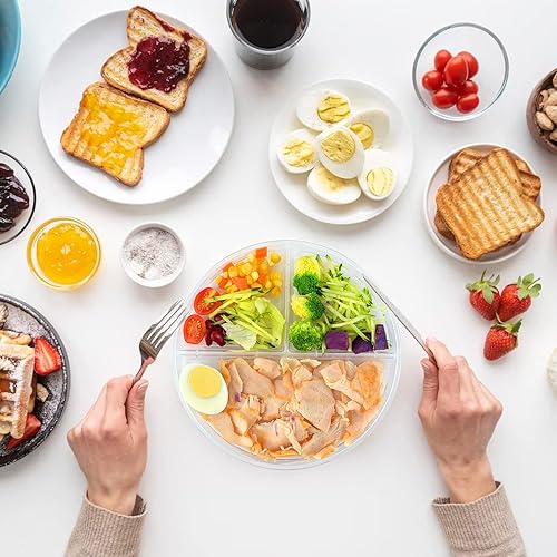 Miniatura 7 de SMAODSGN 2 placas transparentes de control de porciones, placas divisorias transparentes, placa de porciones para pérdida de peso, para porciones de