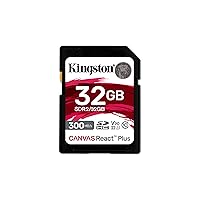 Kingston Canvas React Plus 32GB SDHC Speicherkarte UHS-II 300R/260W U3 V90 for Full HD/4K/8K
