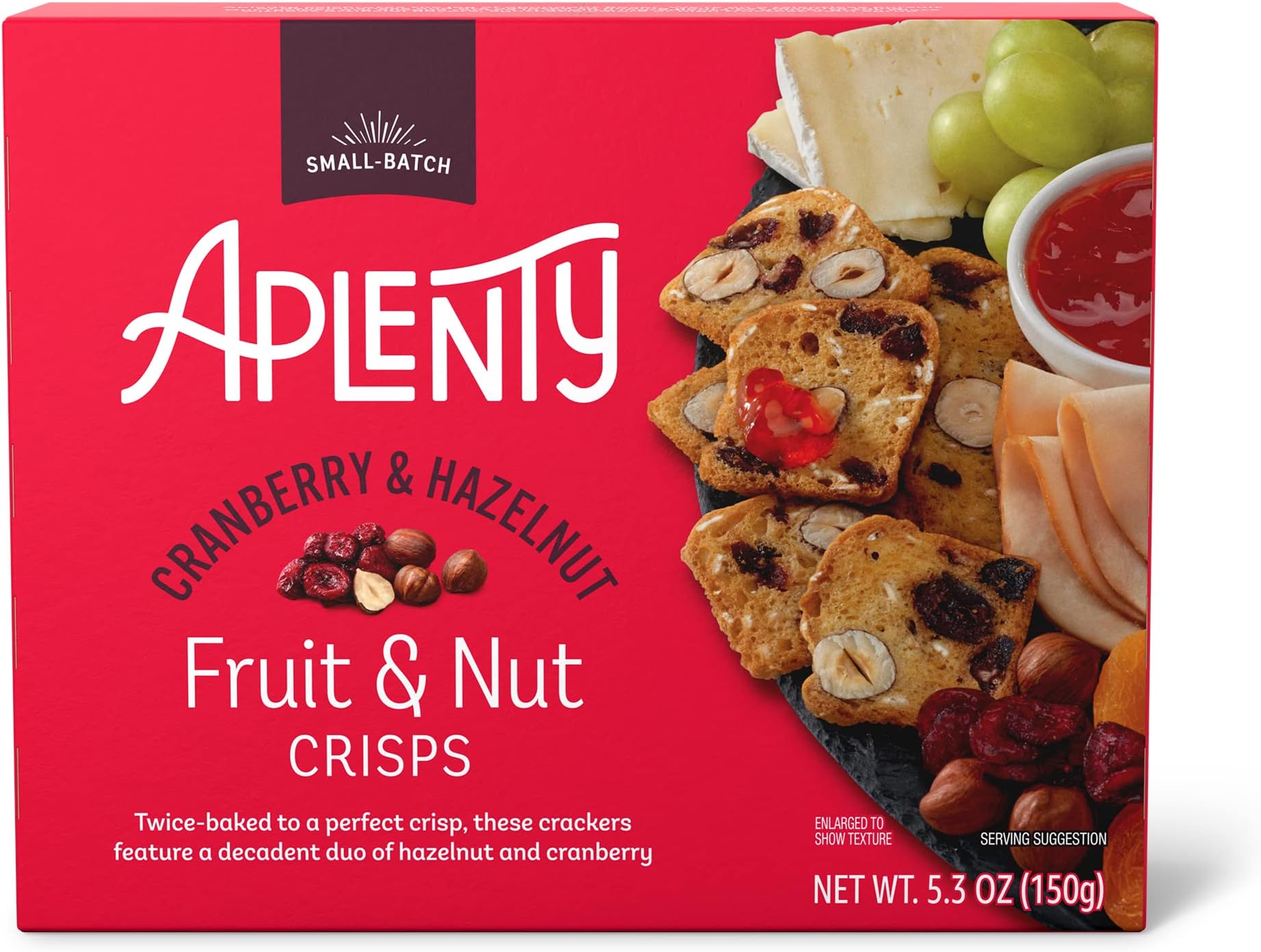 Amazon Brand, Aplenty Fruit & Nut Crisps, Cranberry & Hazelnut, 5.3 Oz