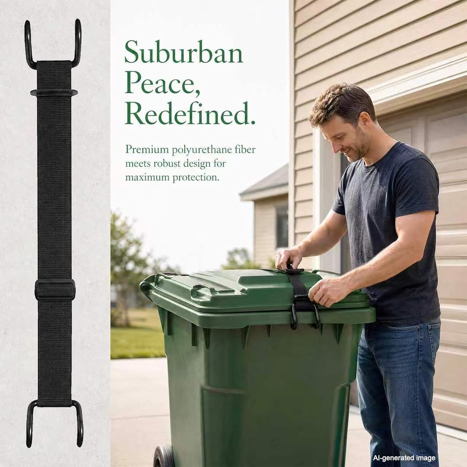 Animal Proof Trash Can Locks, Metal Claw for 28-96 Gallon Outdoor Cans | Garbage Can Lid Locks, Metal Claw