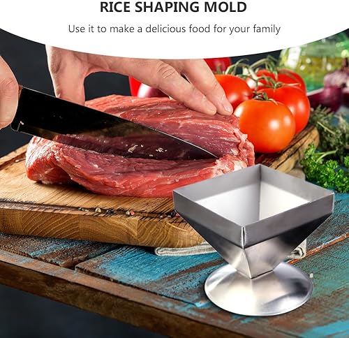 Miniatura 6 de DOITOOL Molde de pirámide de acero inoxidable, molde de pirámide para pastel, moldeador de arroz, plato de servir de metal para alimentos para el