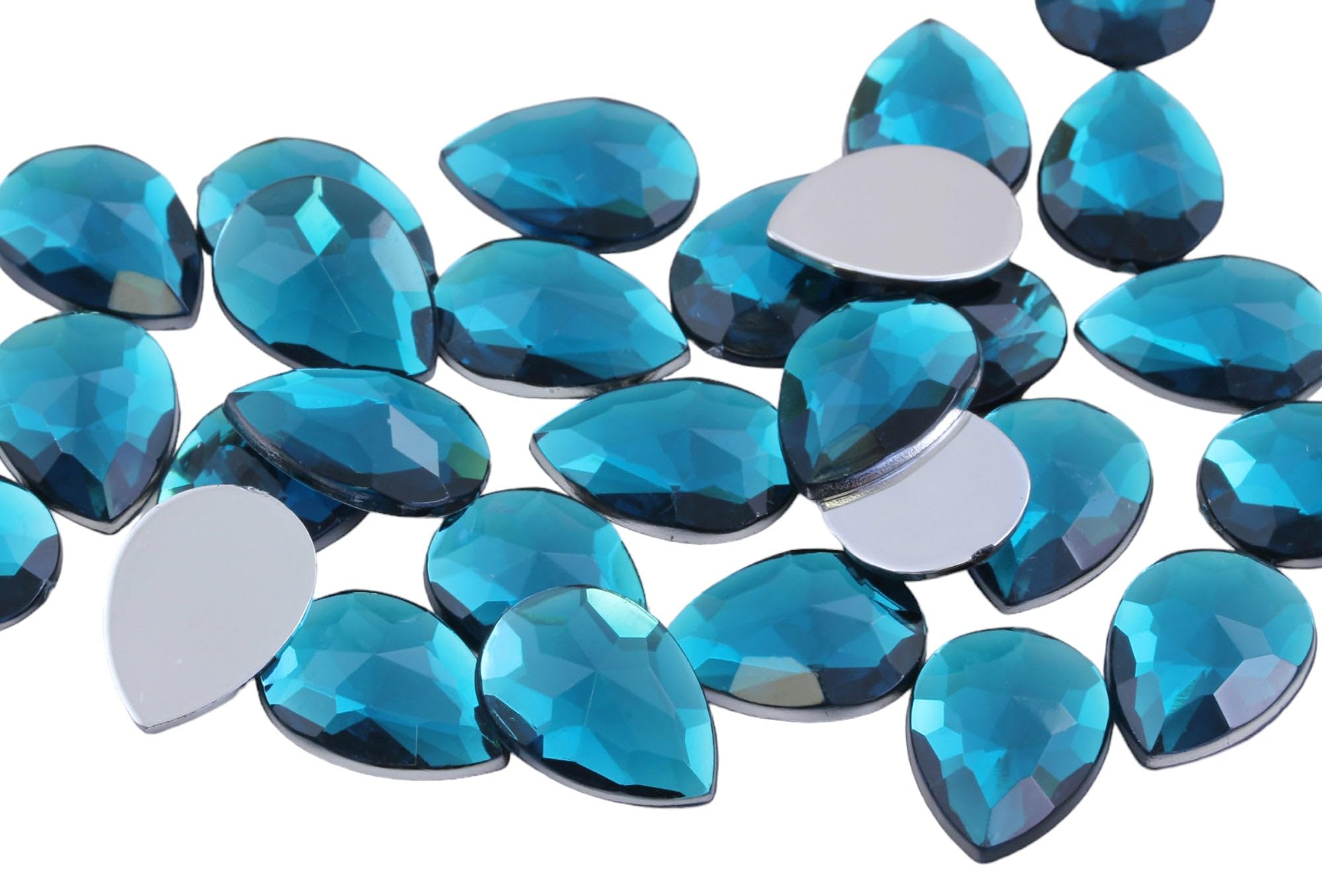 Allstarco 25x18mm (1x23/32) Blue Aquamarine Teardrop Gems, 20 PCS — image 1