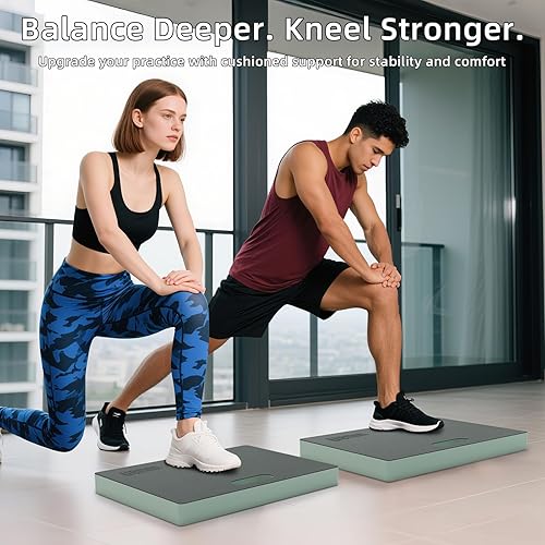 Miniatura 2 de Alfombrilla de yoga para rodillas de 1.5 pulgadas de grosor, flexiones de rodilla, soporte de tablón y tapete de yoga para codosrodillas proporciona