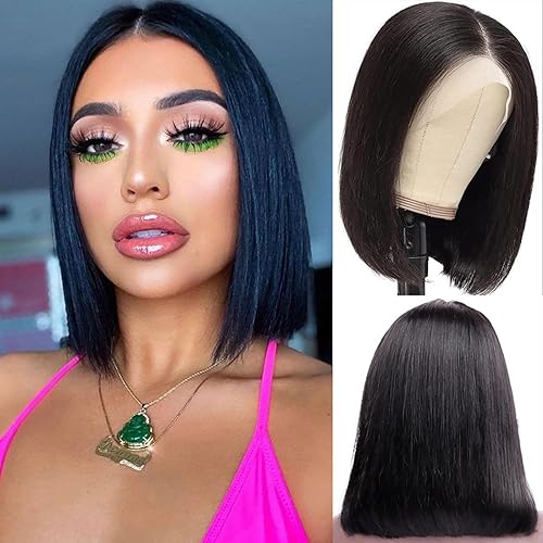 Bob Wig Human Hair 13X4 Lace Front Wigs Human Hair 180% Density Short Bob Wigs for Women HD Lace Frontal Wigs Human Hair Pre Plucked with Baby Hair
