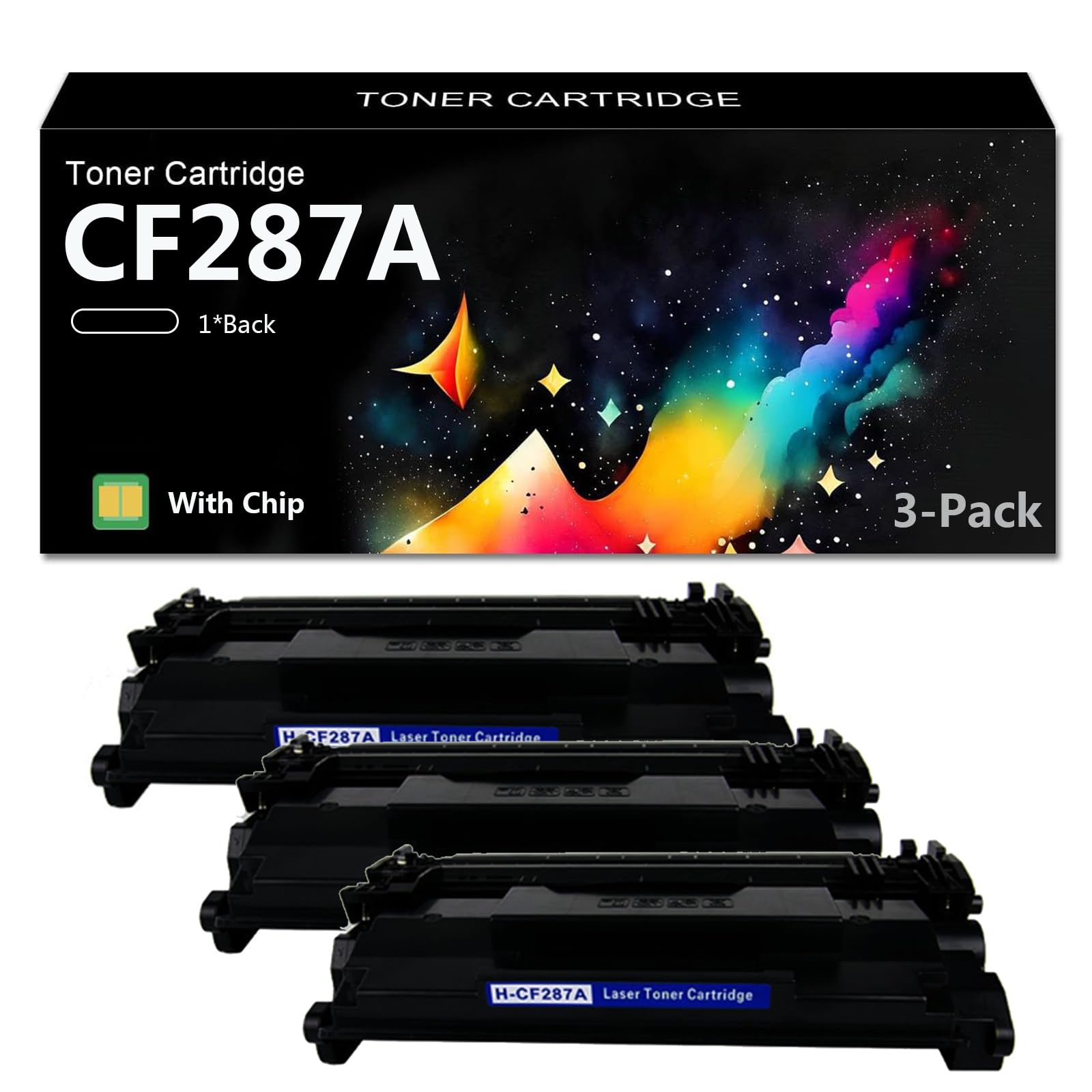 CF287A Cartuccia Toner, Cartuccia Toner Nera ad Alta capacità per HP 87A, Sostituzione Compatibile per HP LaserJet Enterprise M506dn M506x M506n M506dn MFP M527z Stampante(con Chip),3*Black