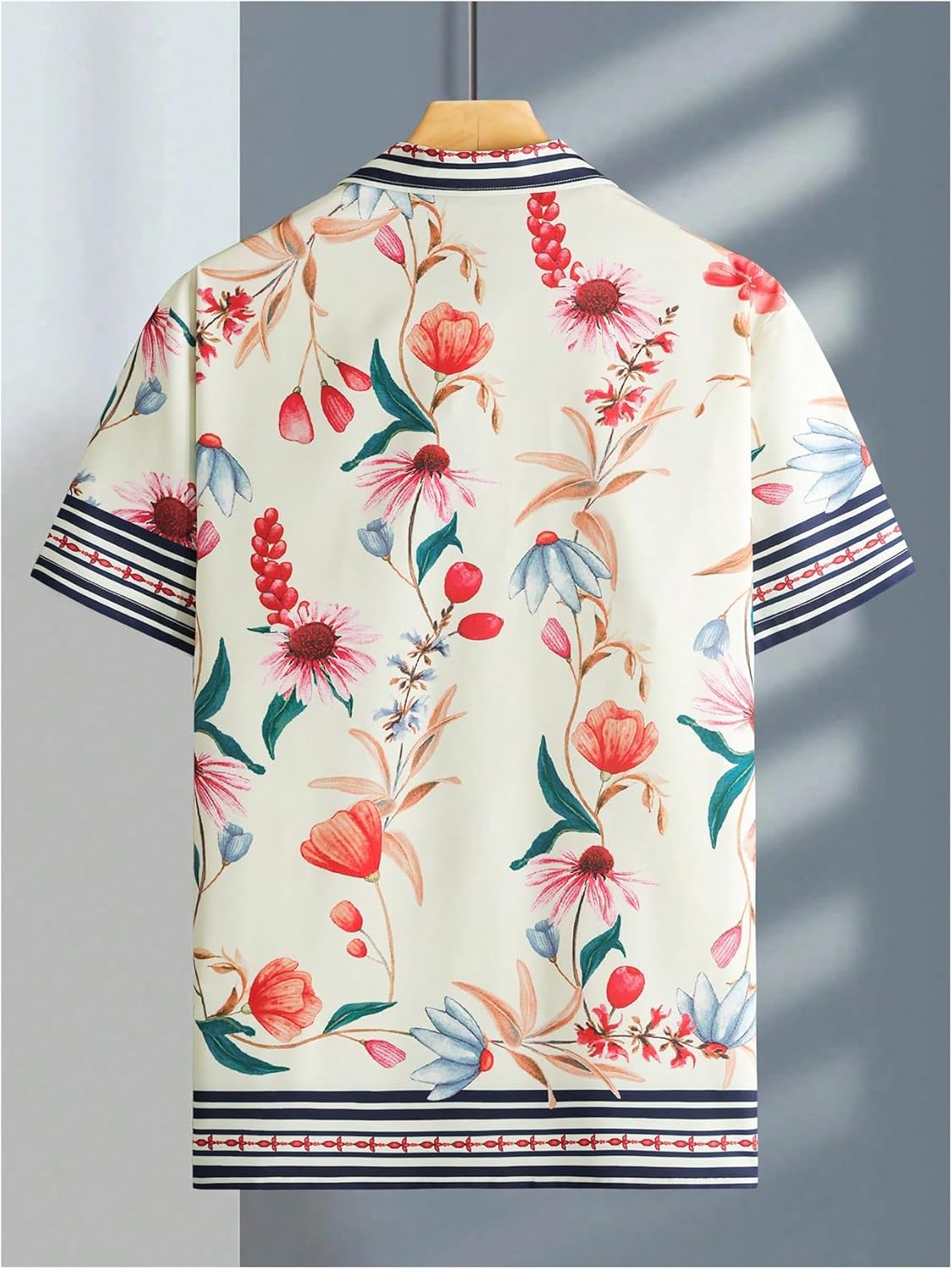 OYOANGLE Men's Short Sleeve Hawaiian Shirts Floral Button Down Shirt Summer Beach Tops - Image 3