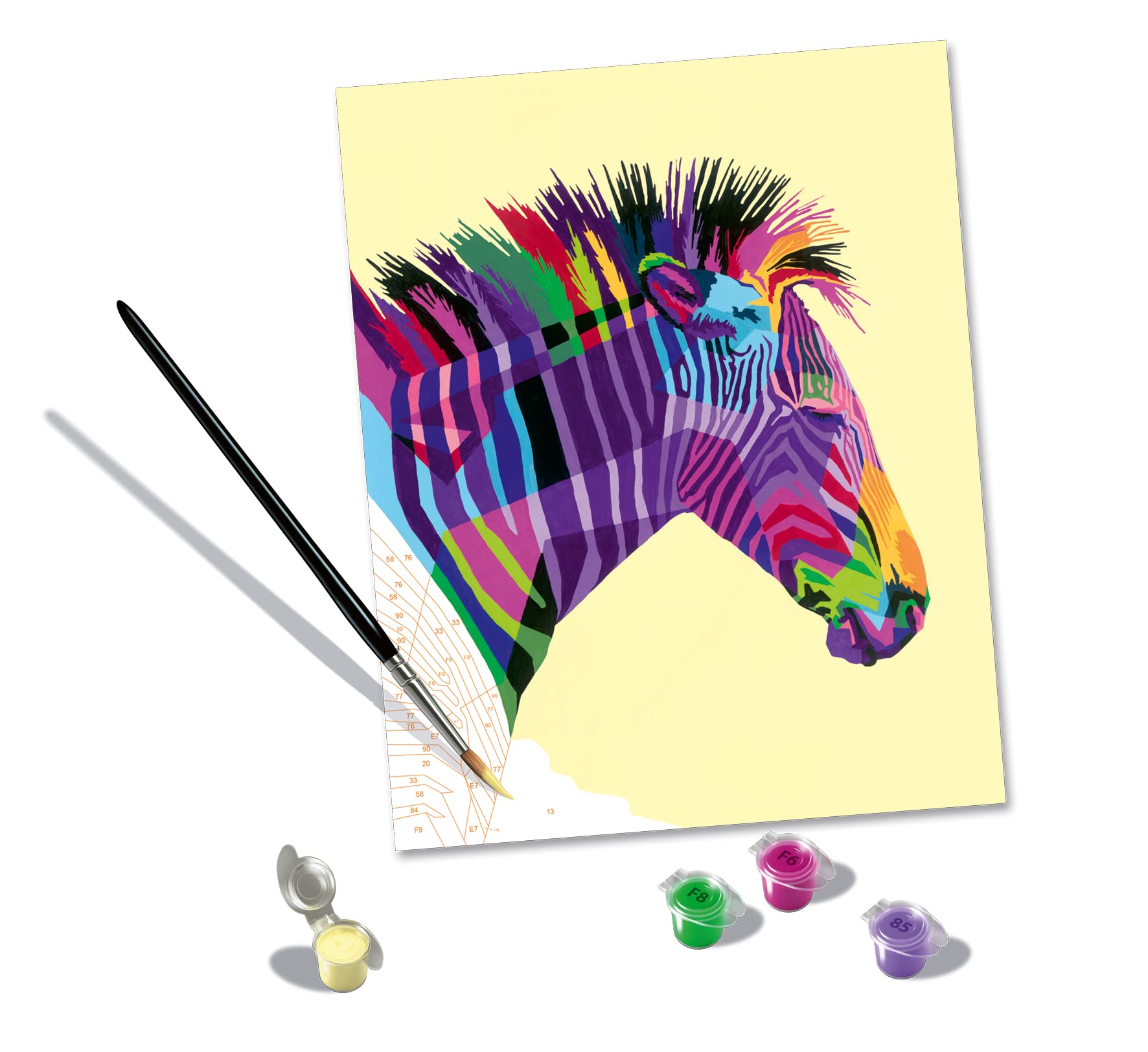 Dipingere con i numeri ZEBRA CON FIORI - Level Medium