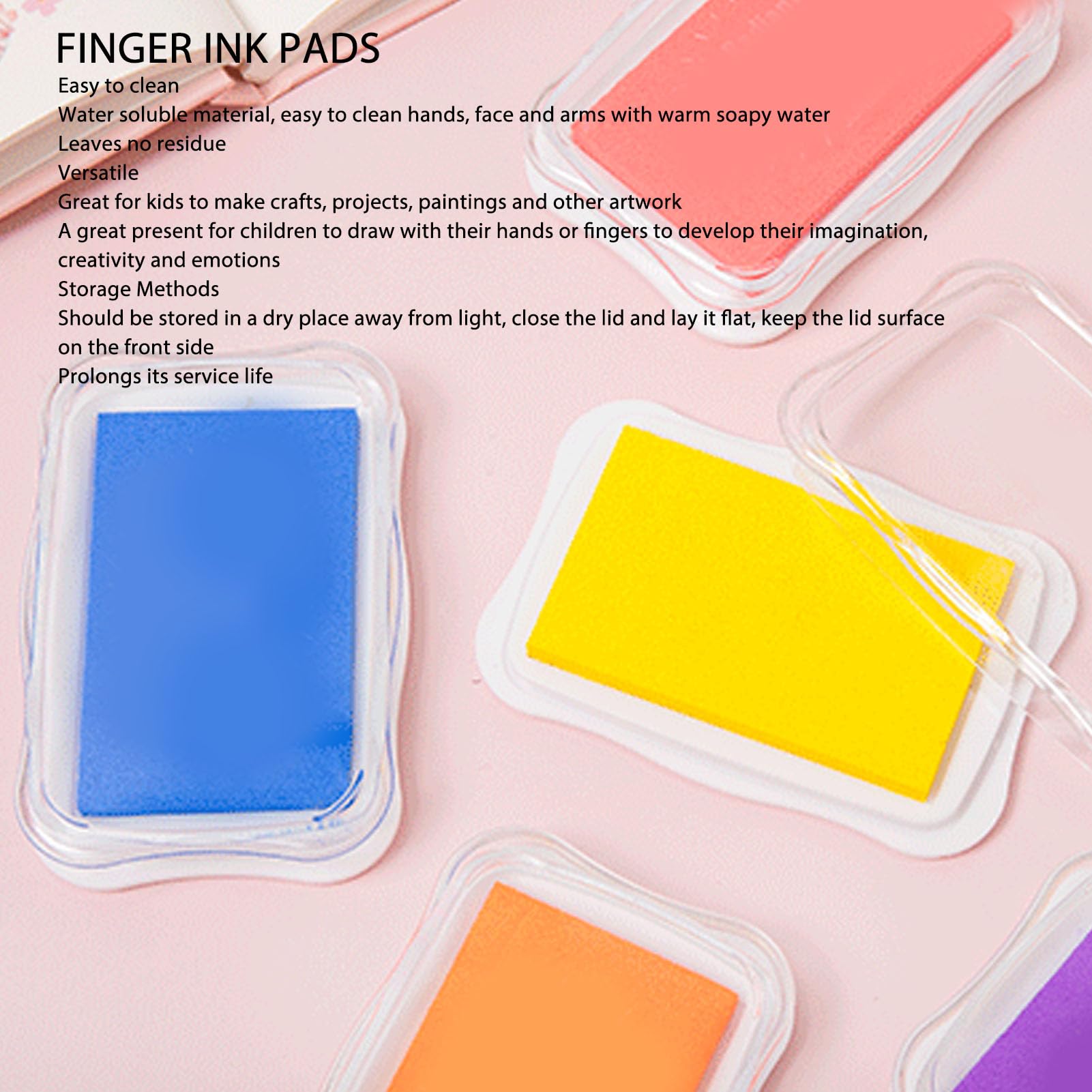 8 Kolorowych Poduszek Odciskowych, Profesjonalne Zmywalne DIY Podkładki Odcisków Palców Pieczątki do Papierowego Scrapbookingu Tkanina Drewniana, Materiały Kreatywne dla