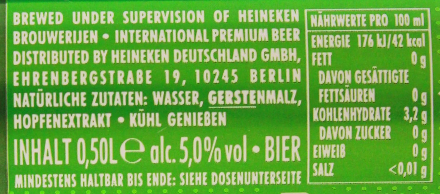 Heineken Pils Bier (24 x 0,5 l Dosen) - Dosenbier auf der Palette, 5% Alkoholgehalt, 100% natürliche Zutaten, erfrischend milder Geschmack
