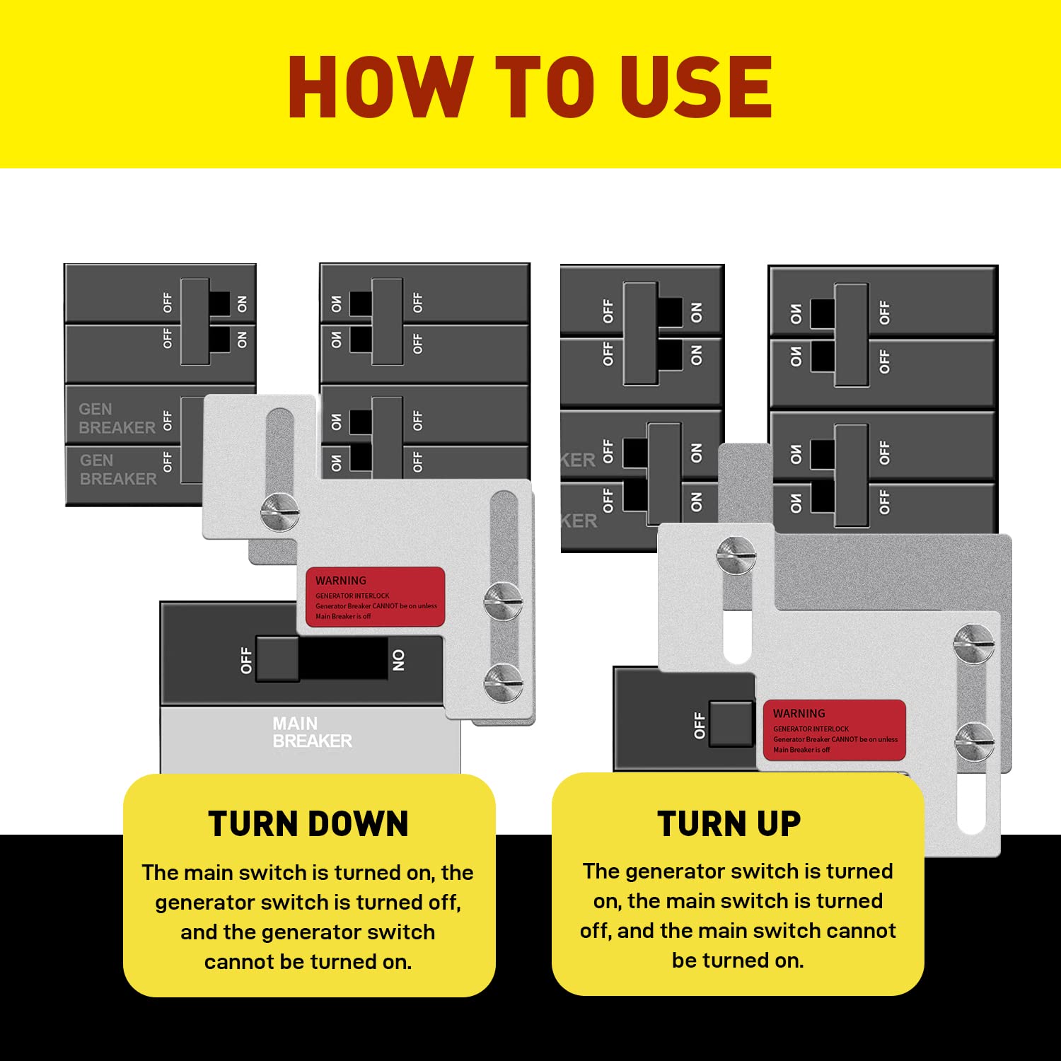 BFLCTGCF Generator Interlock Kit For Eaton/Cutler Hammer Challenger BR Series 150-200A Panels – 1-1/4 To 1-1/2 Spacing, Aluminum, With Labels & Hardware