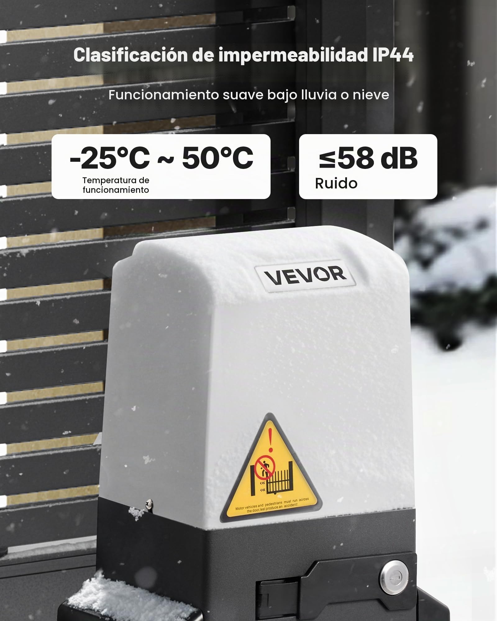 VEVOR Abridor de Puerta Corrediza Eléctrico 550 W para Puertas de hasta 25 m Carga de 1500 kg con Cremallera de Nailon, Sensor Infrarrojo, 2 Controles Remotos, Sistema de Apertura de Portones 10 m/min