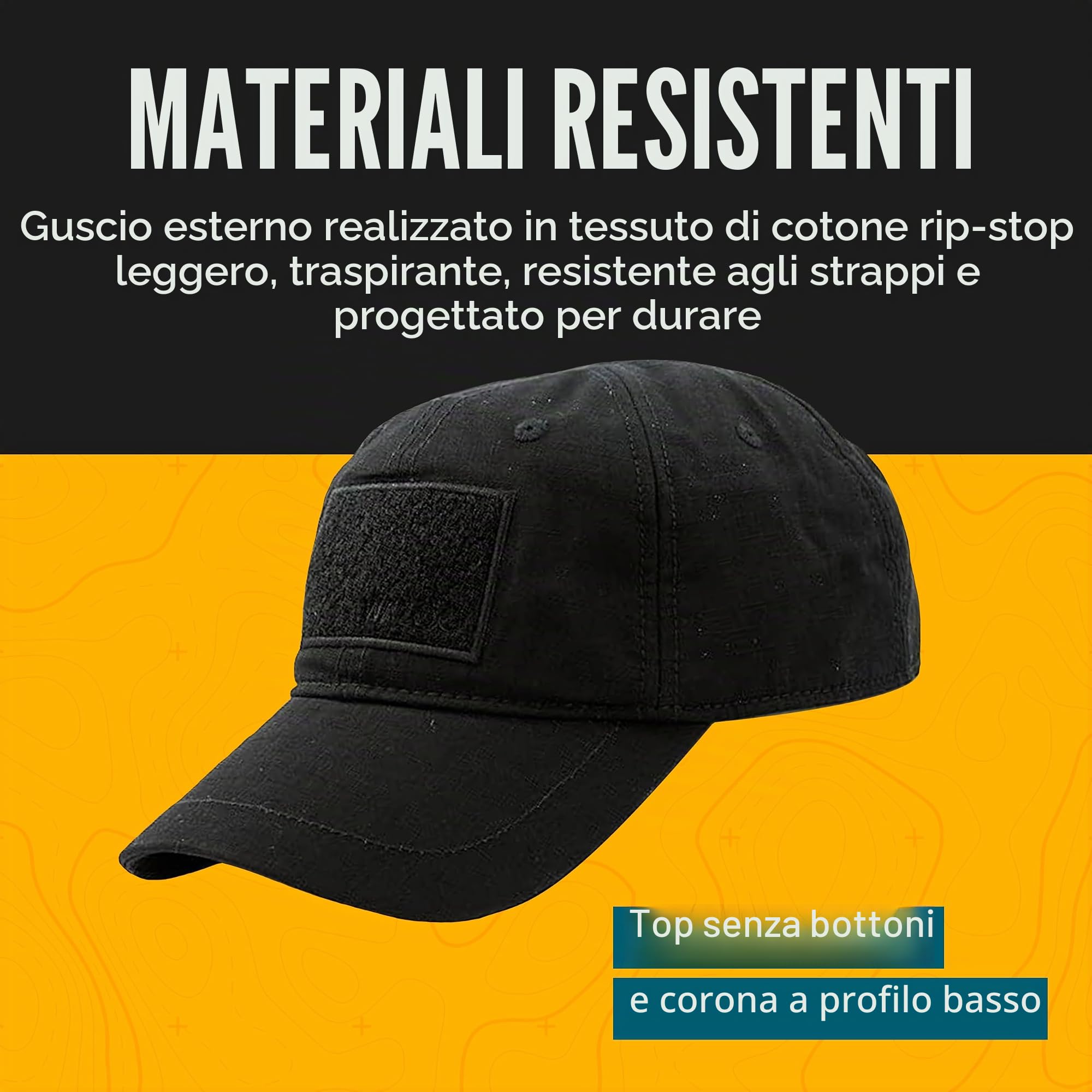 Wazoo Cache Cap | Viaggio, Tactical & Everyday Carry Cap | 6 tasche nascoste per contanti di emergenza, documenti, chiavi e strumenti