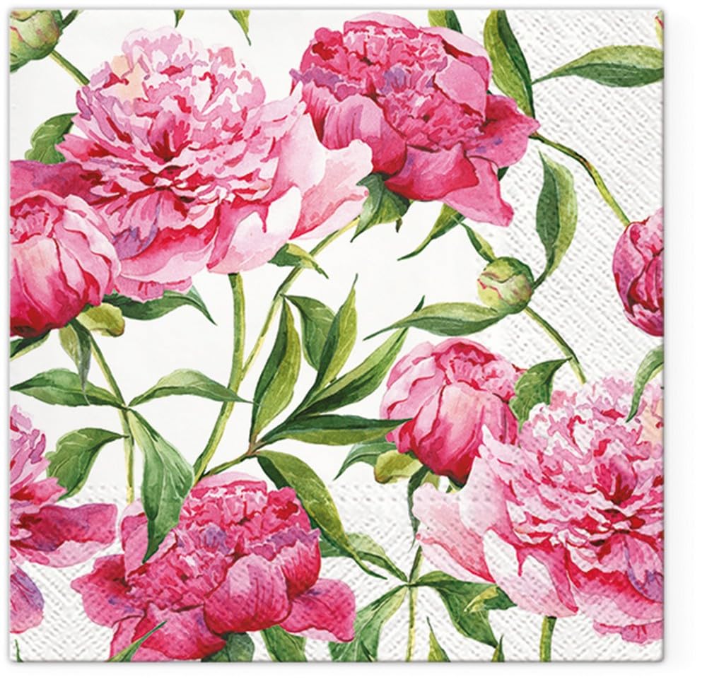 20 servetten met bloemen, talrijke pioenen op zwart als tafeldecoratie. Papieren servetten met motief. Ook voor Decoupage en servettechniek 33 x 33 cm 20 servetten met bloemen, talrijke pioenen op zwart als tafeldecoratie. Papieren servetten met motief. Ook voor Decoupage en servettechniek 33 x 33 cm