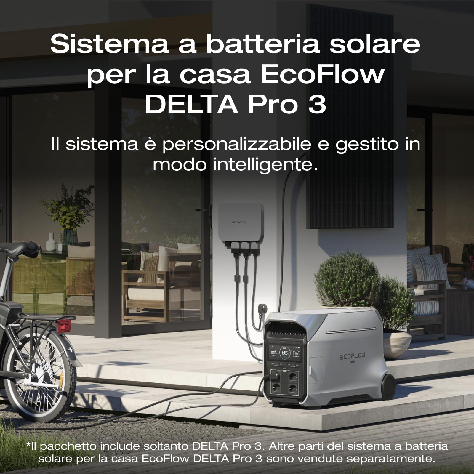 ECOFLOW Centrale elettrica portatile DELTA Pro 3, batteria LFP 4096Wh, espandibile 12kWh, uscita CA 4000W