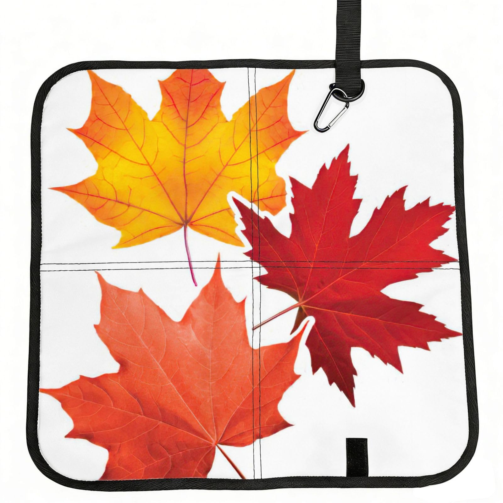 bghdfa Fall Leaf Print Outdoor Sitting Mat Waterproof Oxford Cloth Seat Cushion Folding Foam Camping Seat For Picnic