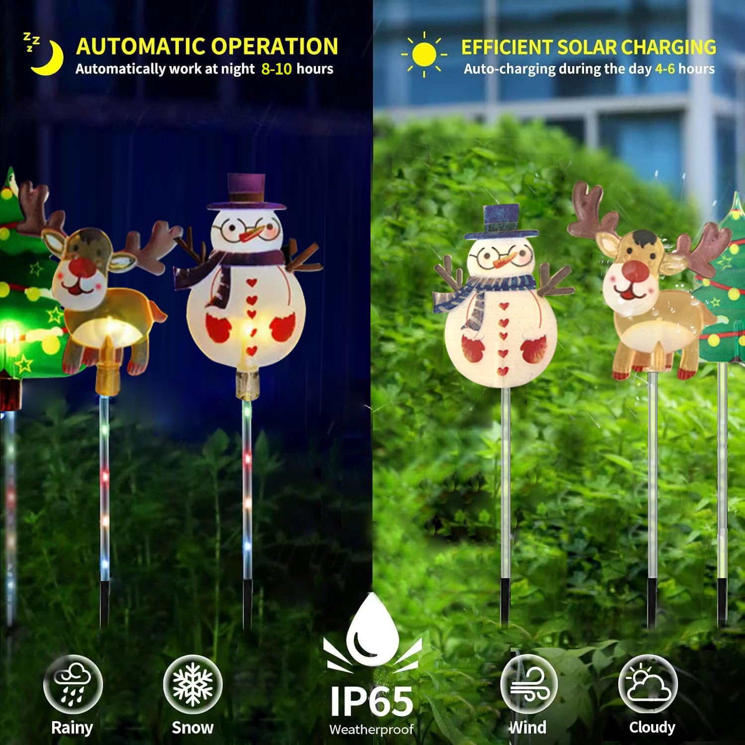YZYOE 6 Pack LED Outdoor Solar Ground Inserted Christmas Decorative Lights - Image 3