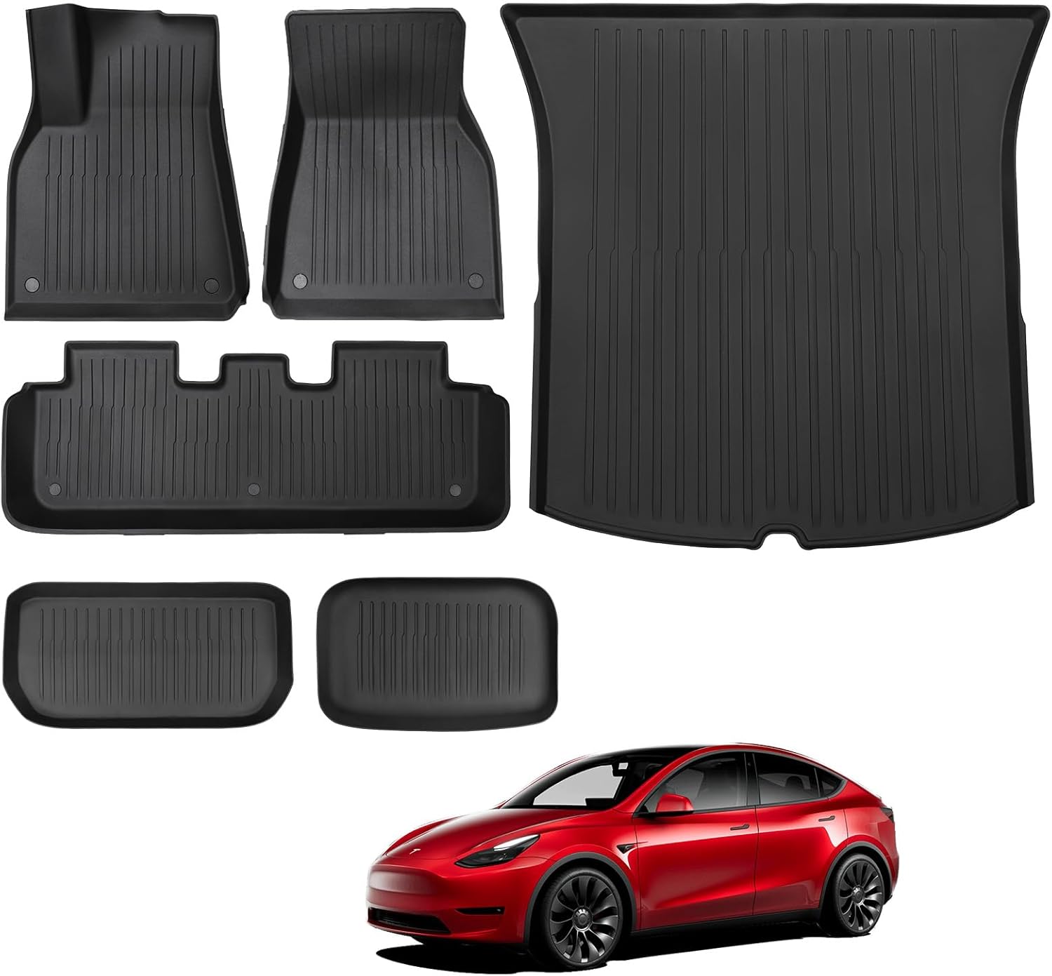 BASENOR Tesla Model Y Floor Mats Set All Weather Waterproof
