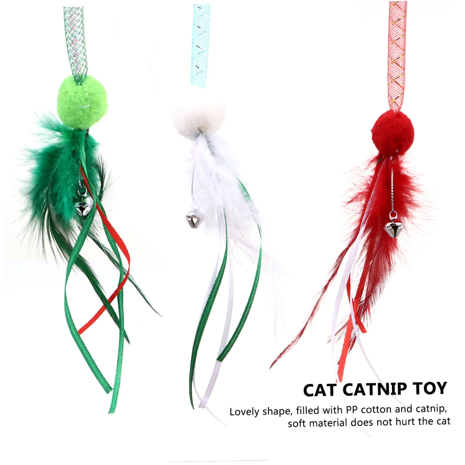 HANABASS 9 Pièces Jouets Interactifs pour Chat Noël avec Herbe à Chat et Cloche Peluche Durable et Rétractable pour Amusement Intérieur