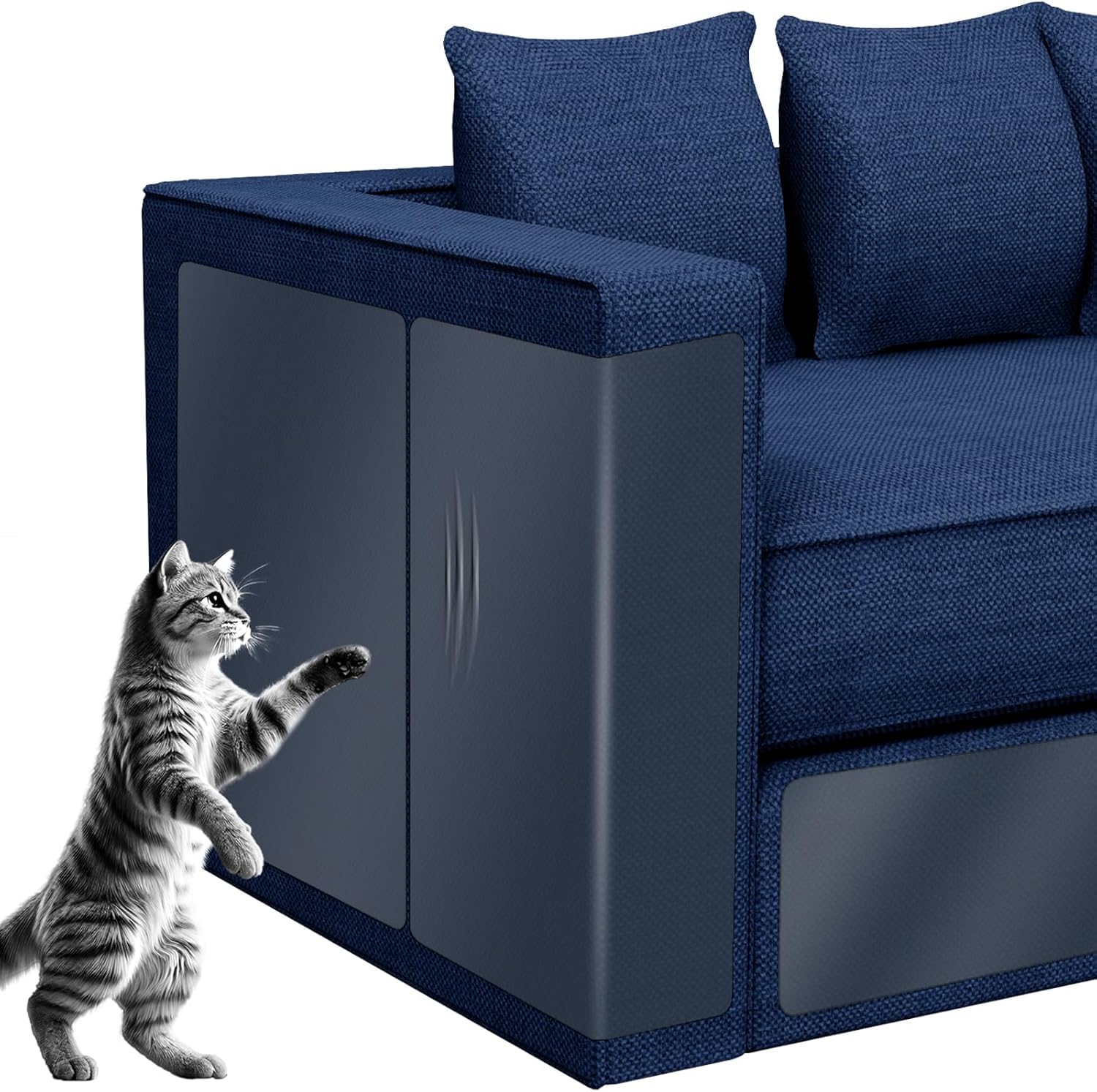 Cat Scratch Furniture Protector for Couch, 24 Pack Clear Couch Protector from Cat Claws, Self Adhesive Anti Scratch Furniture Protectors for Cats, Transparent Couch Corner Protectors, No Residue