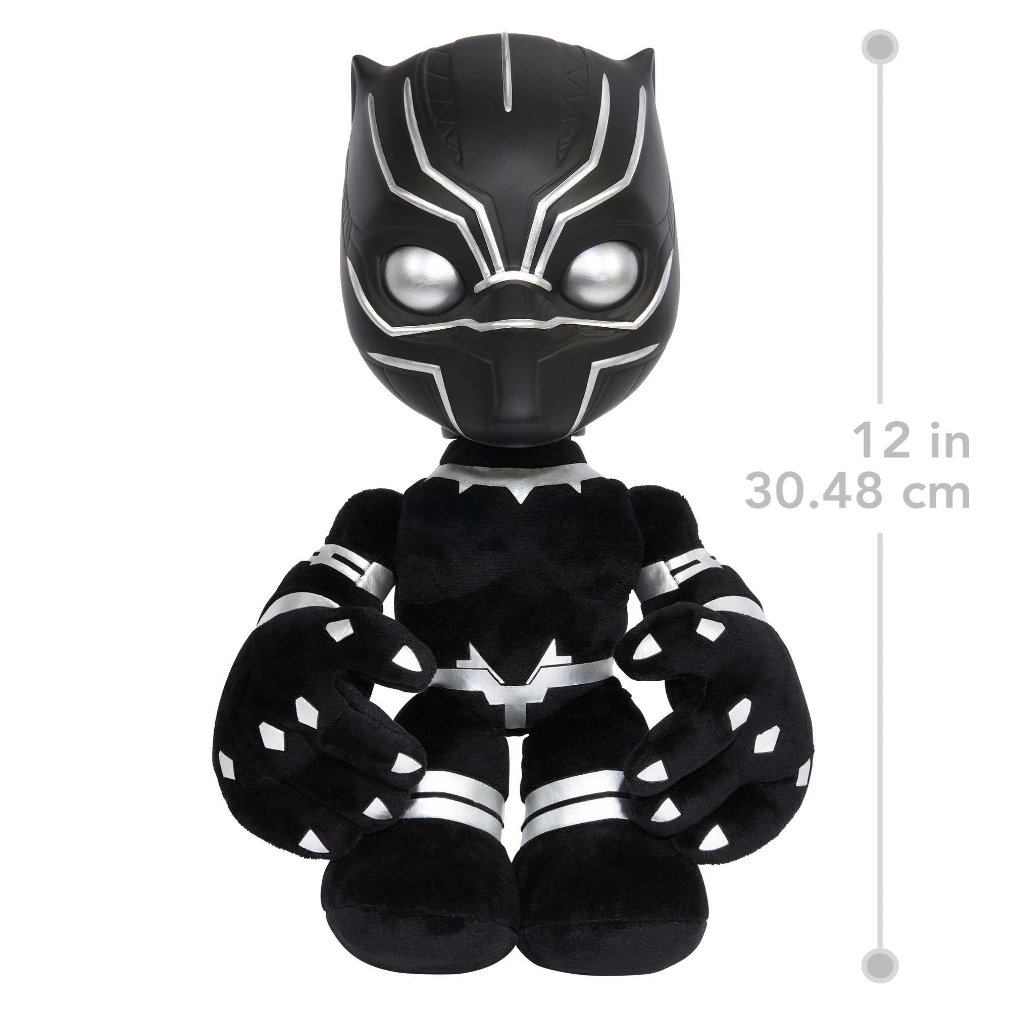 Marvel HJM24 - Black Panther Herz von Wakanda Plüschfigur mit Lichtern und Geräuschen, weiche Spielzeug Puppe für Fans und Sammler von Black Panther