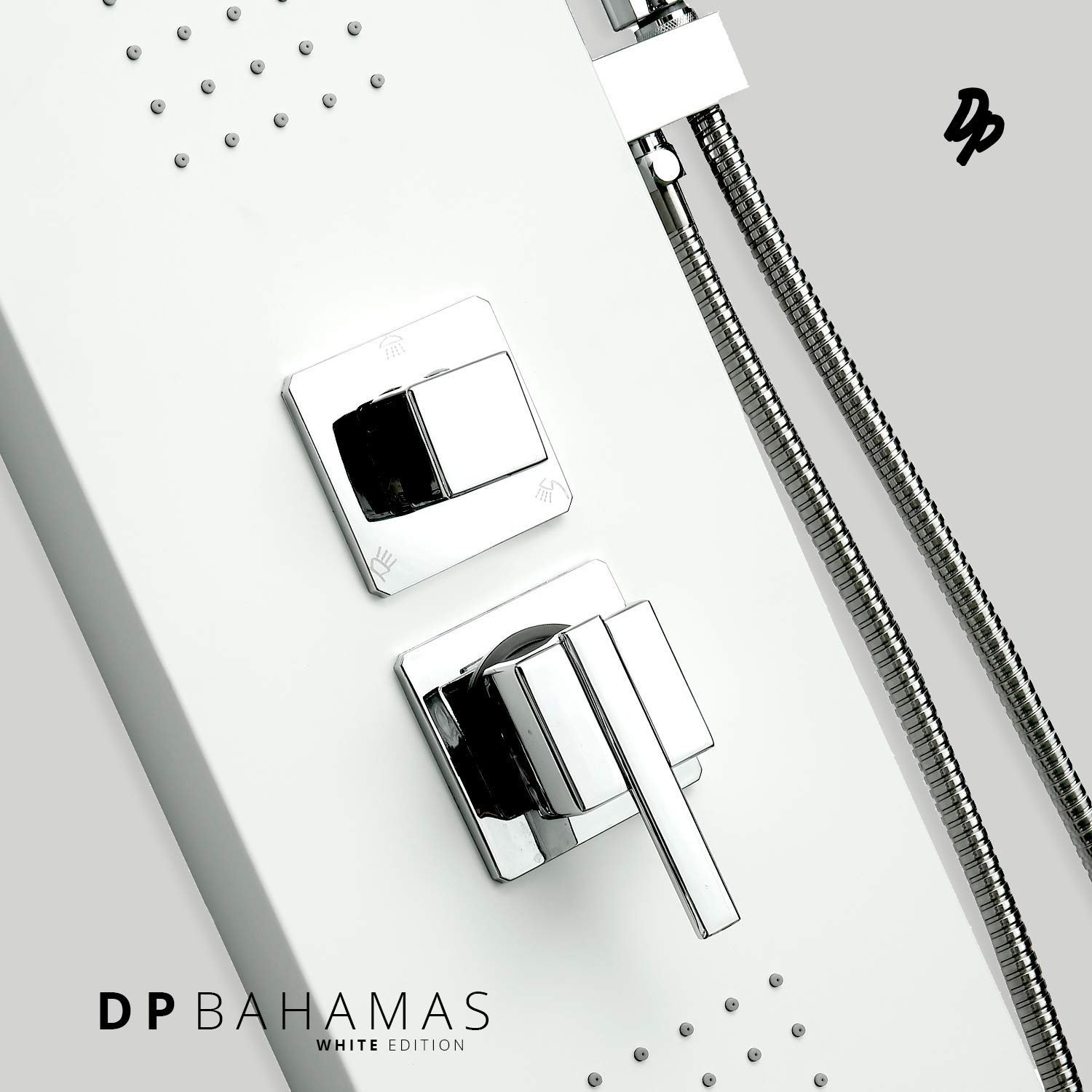 DP Grifería Bahamas - Columna de hidromasaje en aluminio, Blanco