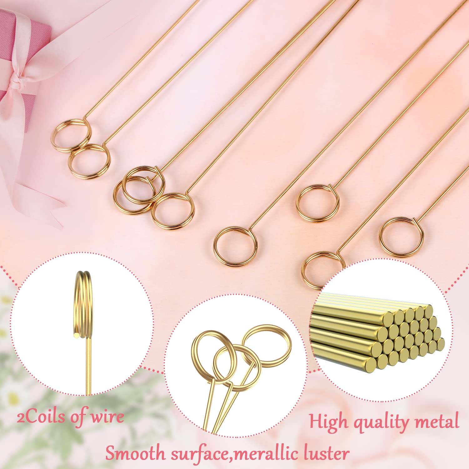 Abeillo 20 Goldene Blumen-Kartenhalter – 30 Cm Metall-Draht, Für Tischkarten, Fotos & Grußkarten