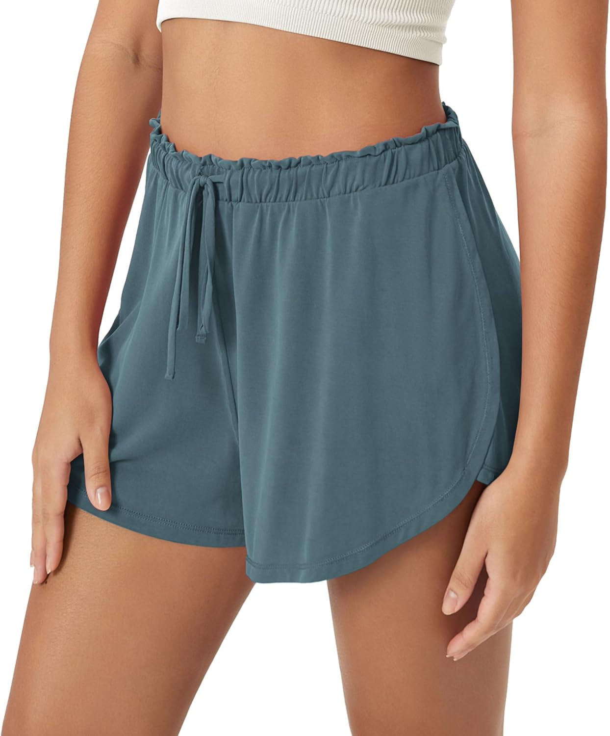 ODODOS Modal Soft Lounge Shorts for Women Drawstring High Waist Casual Sleepwear Lightweight Cozy Pajama Bottom - Image 2