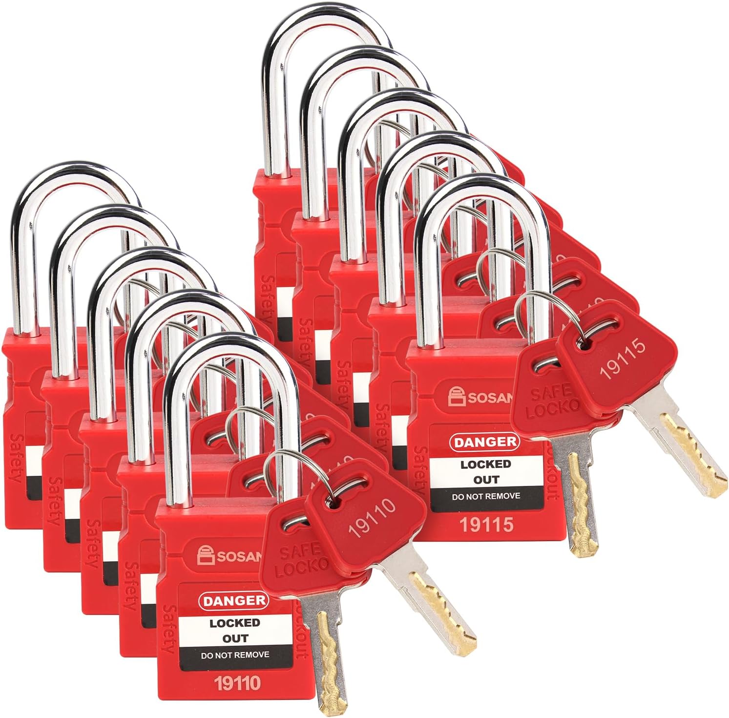SOSAMV Lockout Tagout Locks 10 Red Loto Locks Lock Out Tag Out