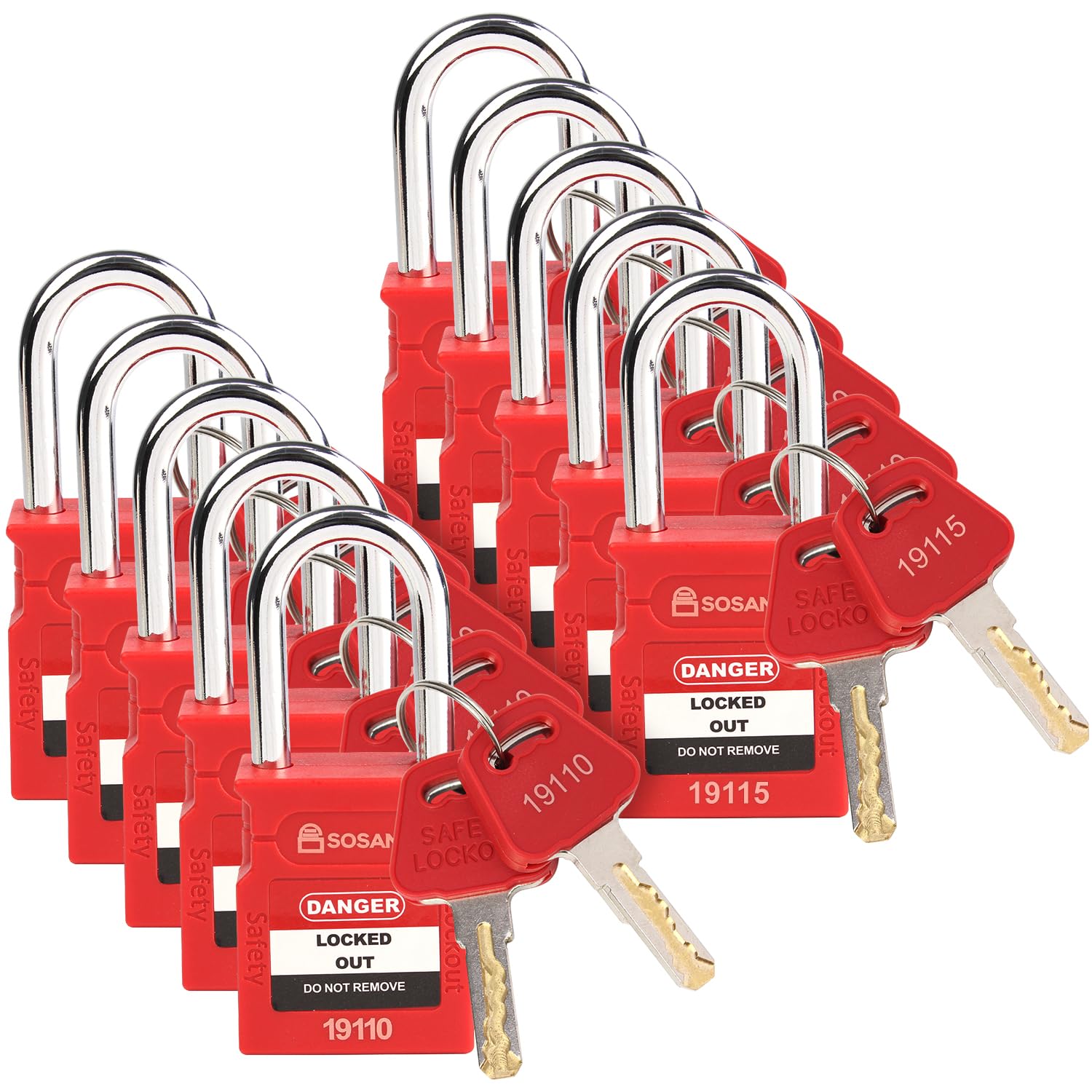 SOSAMV Lockout Tagout Locks 10 Red Loto Locks Lock Out Tag Out