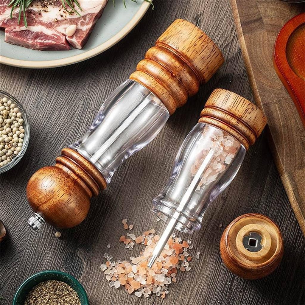 Transparent Acrylic Pepper Grinder Kitchen Home Pepper Grinding Bottle Set