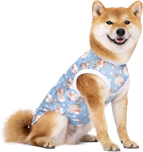 Miniatura 9 de HDKUW Ropa para mascotas, camiseta de verano para perro, transpirable, chaleco de protección solar para perros medianos y grandes, camuflaje 7XL