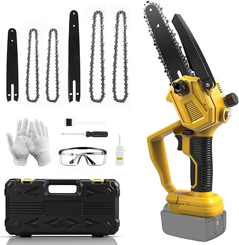 Miniatura 8 de Gpaentsn Mini motosierra inalámbrica de 6 pulgadas para Dewalt de 20 V, 6 pulgadas y 8 pulgadas, mini motosierra eléctrica 2 en 1 con motor sin