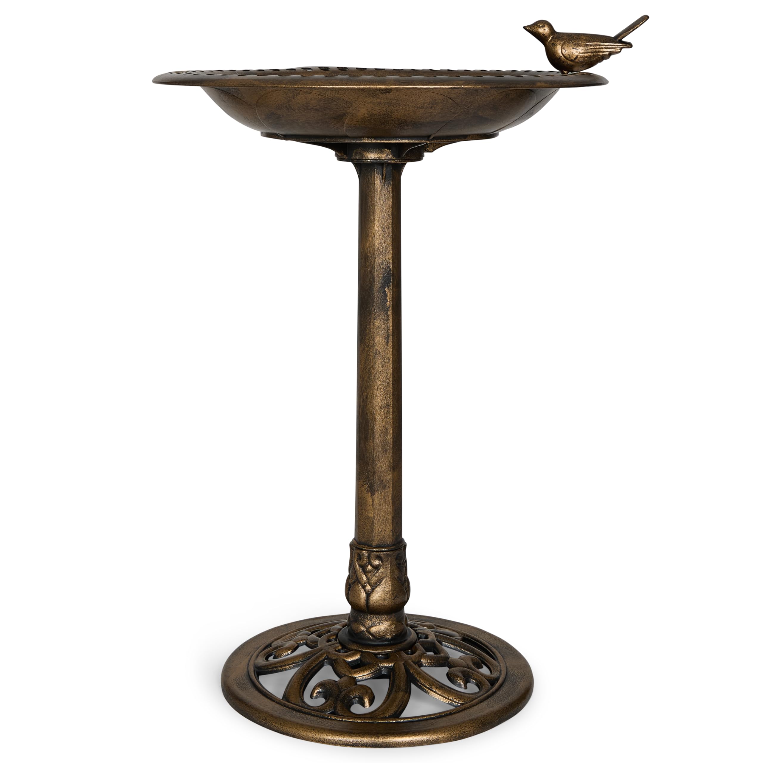 Backyard Expressions Patio · Home · Garden 912449-WB Outdoor Garden Bird Bath- Bronze- Weather Resistant Polyresin-30 Inch-Backyard Expressions