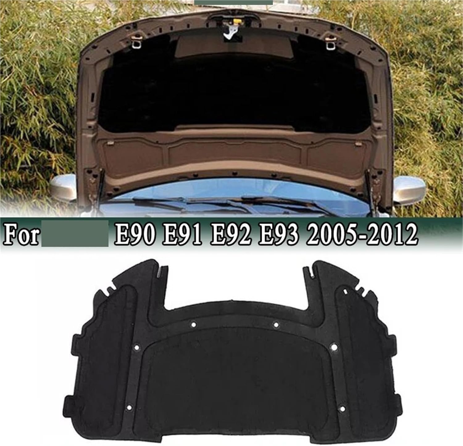 Compatible For BMW E90 E91 E92 E93 323i 325i Front Hood Engine Insulation Cotton Pad Soundproof Heat Thermal Insulation Mat 51487059260