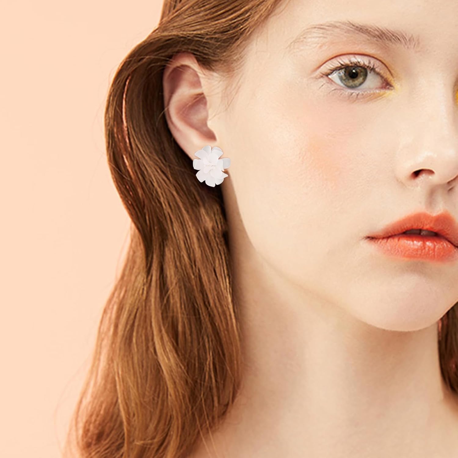 LAXPICOL Fashion Flower Clip On Earrings For Women Cute Lovely Acrylic Flower Earrings No piercing Earrings - Image 3
